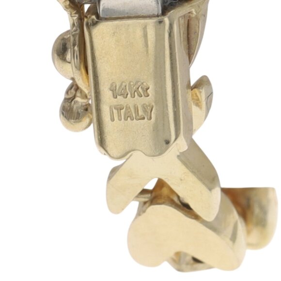 14K Yellow Gold Flat Bead Link Bracelet 7 Yellow Gold Link Bracelet 7\